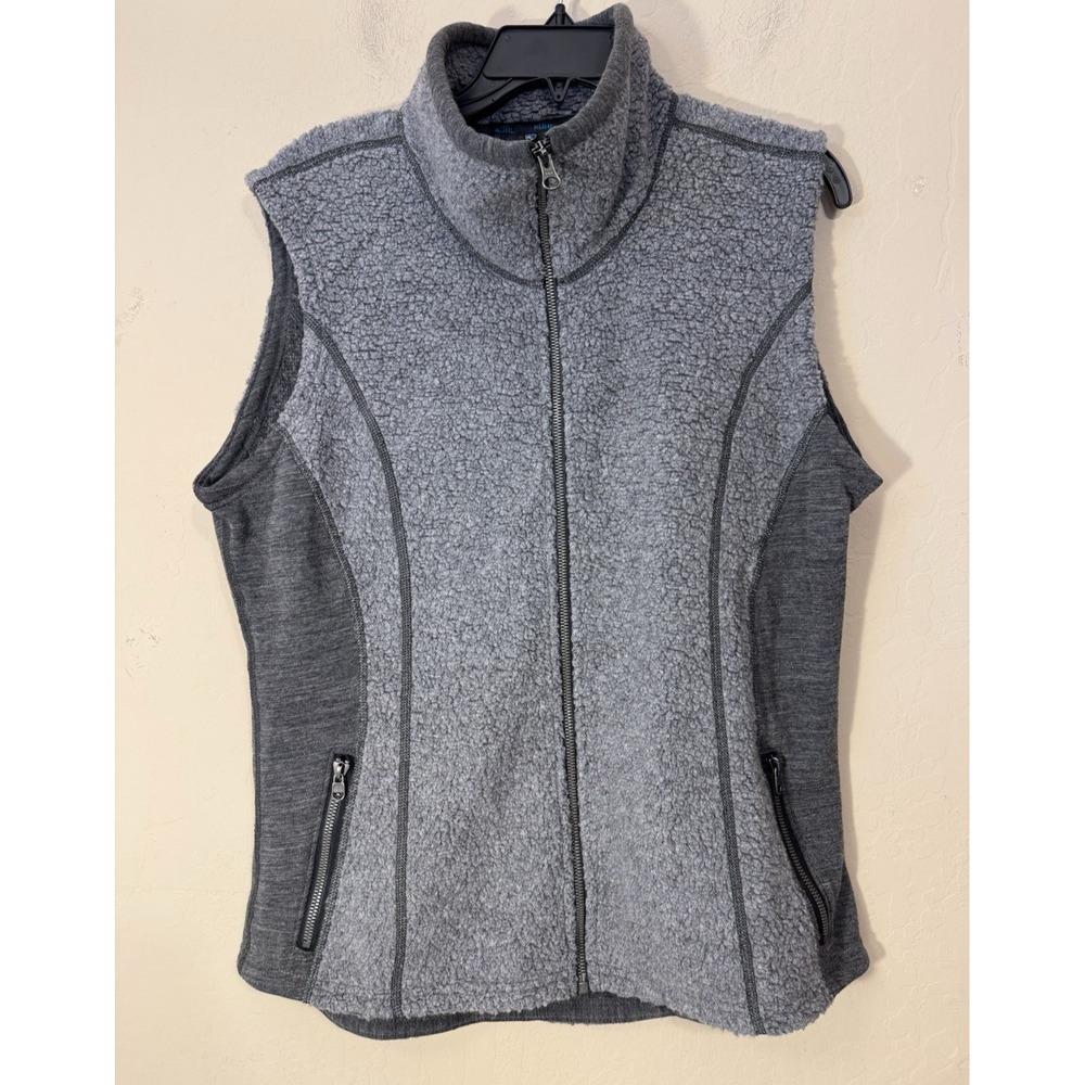 Kuhl Kozet Vest Women L Wool Blend Sherpa Gray Outdoor Adventure Gorpcore